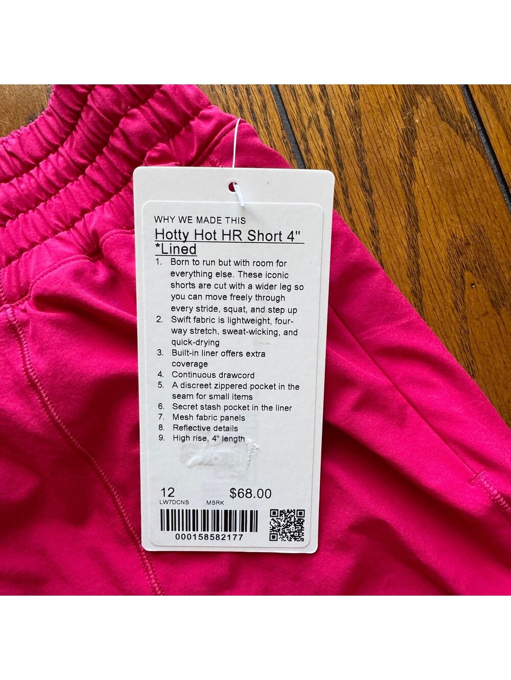 Lululemon Hotty Hot High Rise Short 4” Mulberry Spark Size 12 NWT - Picture 4 of 6